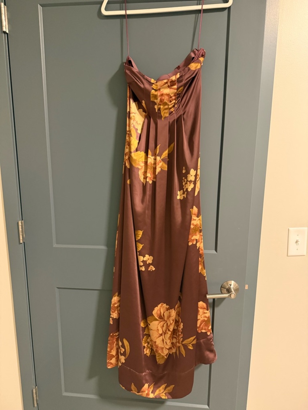 Free People Botanical maxi Dress Wine Strapless Floral Maxi Dress in Plum - Picture 3 of 4